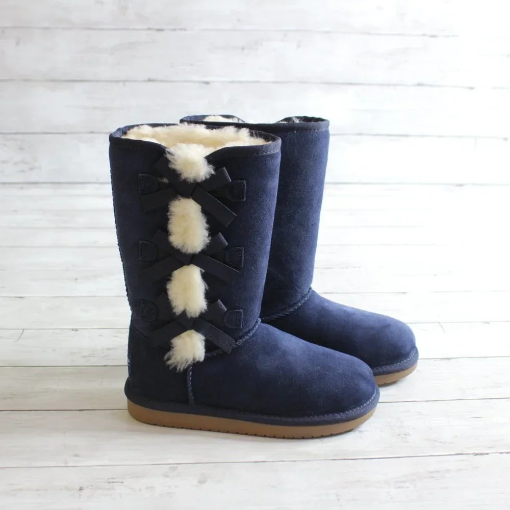Koolaburra by Ugg Blue Suede Boots Little Girl Size 12